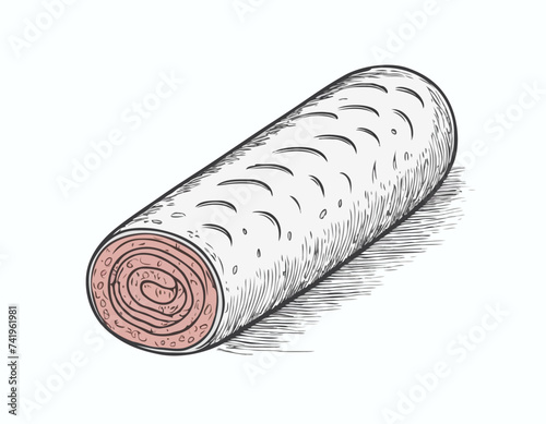 Salami sausage sketch hand drawn vector