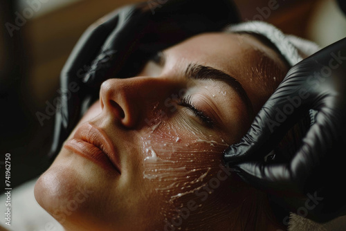 Una mujer teniendo una sesión de depilación láser en un centro especializado de depilación laser