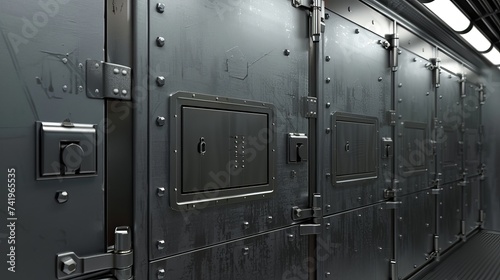 Metal open safety boxes in a 3D render.