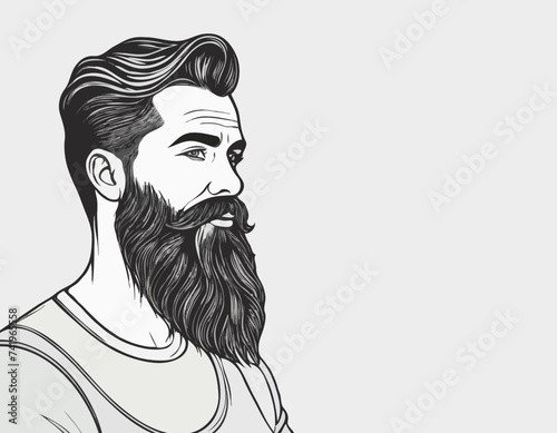 Bearded stylish man vintage tattoo concept
