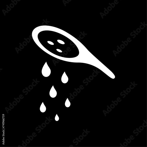 Showerheard and water drops icon. Shower and bath symbol. Vector Illustration