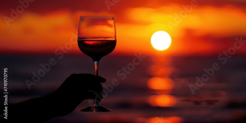 A hand holding a glass of w...