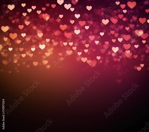 Wallpaper Mural Abstract dark gradient background with hearts shape bokeh.
 Torontodigital.ca