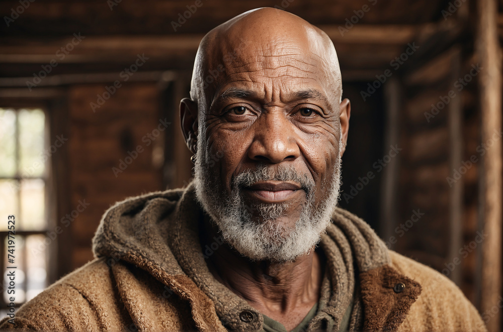 portrait of a black senior man with beard bold and has a serious look portrait of a black senior man with beard bold and has a serious look