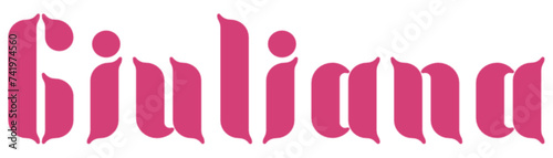 Giuliana - pink color with Flower, name written - ideal for websites,, presentations, greetings, banners, cards,, t-shirt, sweatshirt, prints, cricut, silhouette, sublimation	 photo