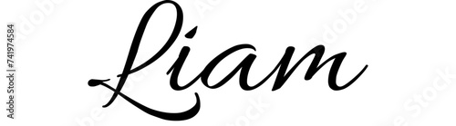 Liam - black color - name written - ideal for websites,, presentations, greetings, banners, cards,, t-shirt, sweatshirt, prints, cricut, silhouette, sublimation	