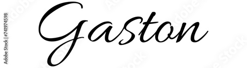 Gaston  - black color - name written - ideal for websites,, presentations, greetings, banners, cards,, t-shirt, sweatshirt, prints, cricut, silhouette, sublimation	 photo