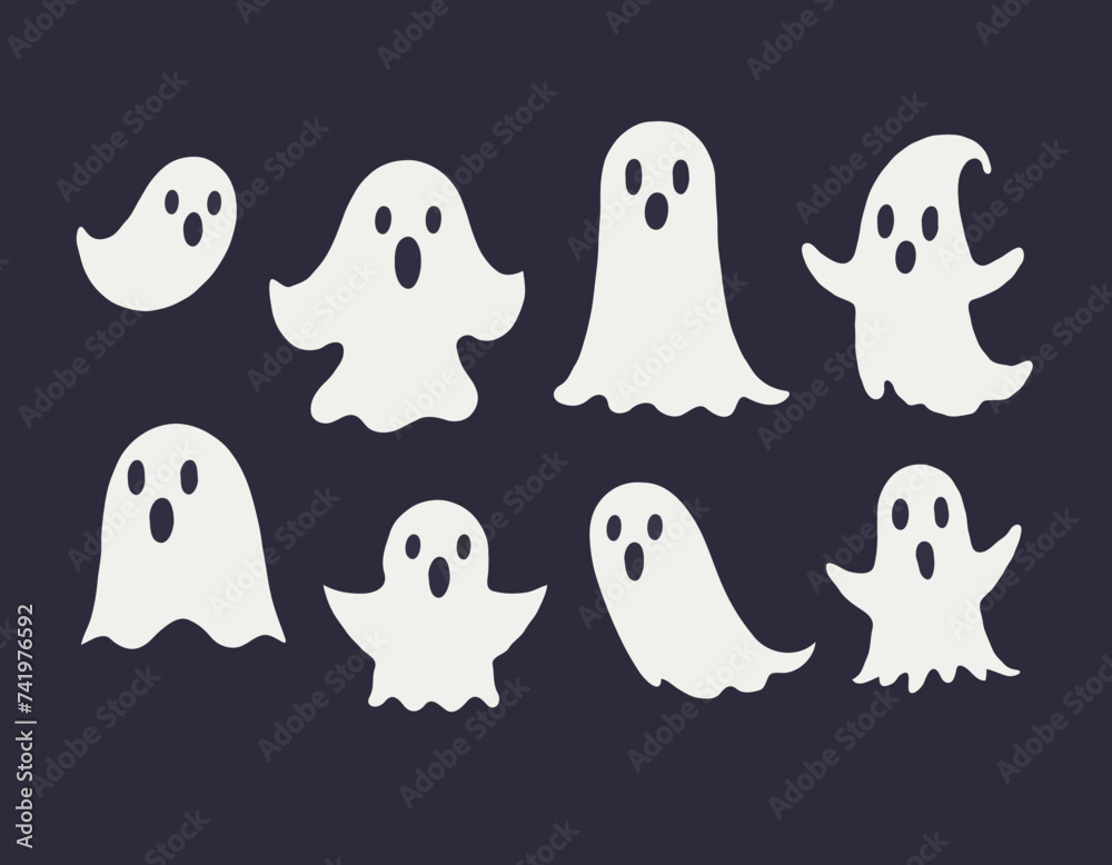 Ghost set. Funny Ghost icons
Ghost set. Funny Ghost icons