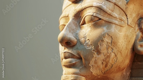 sphinx statue of an ancient egyptian king tutankhamun in a museum