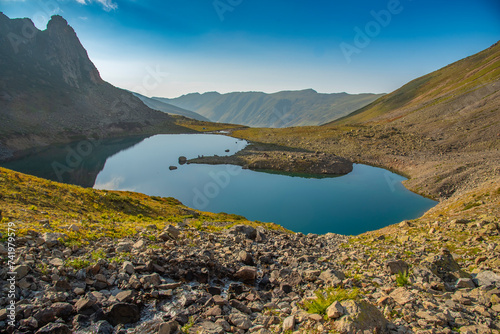Fototapeta Naklejka Na Ścianę i Meble -  Various images from the Black Sea plateaus mountain peaks plateau houses clouds streams waterfalls lakes day and sunset colors