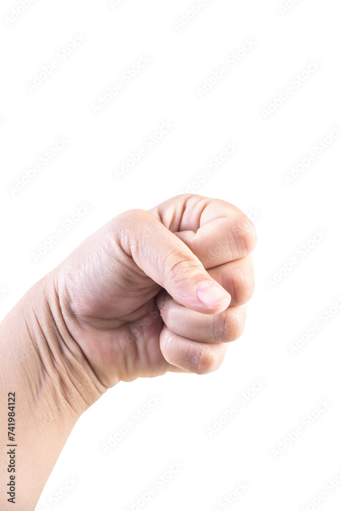 hand on isolated background clipping path