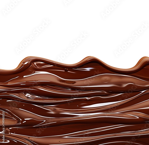 Chocolate waves on transparent background