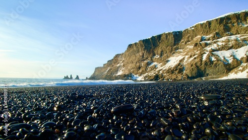 Child's Eye View of the Pebbles on the Black Sand Beaches of Southern Iceland