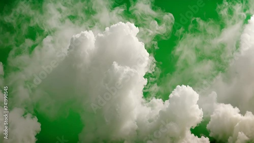 white smoke on a green screen background 4K video	