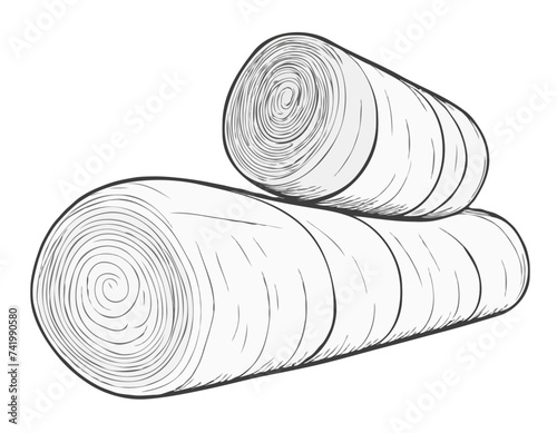 Hand drawn log stock illustration