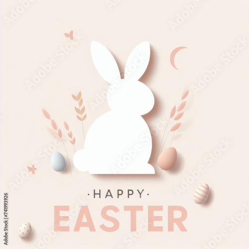 Easter card with minimalist bunny.