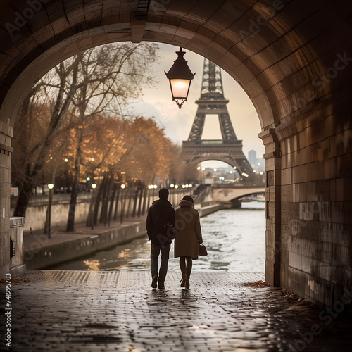 Romantic Stroll by the Eiffel Tower in Paris