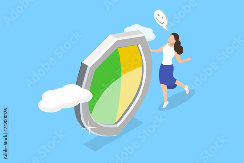 3D Isometric Flat Vector Illustration of Beginner or Newbie, Newly Hired Employee