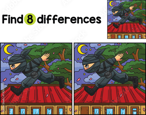 Ninja Running Find The Differences