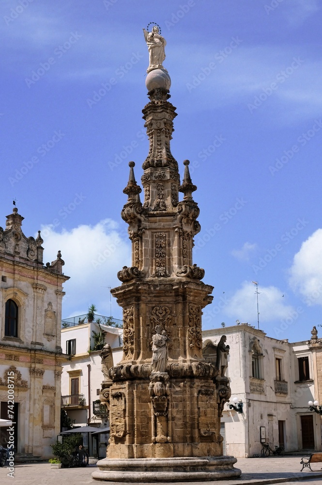 The Spire of the Immaculate Conception is a beautiful Baroque monument in the town of Nardò in Puglia, it represents a symbol of devotion and a point of reference for the community of Nardò