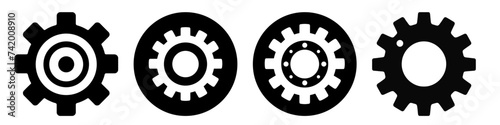 settings icon vector. Gears in white background