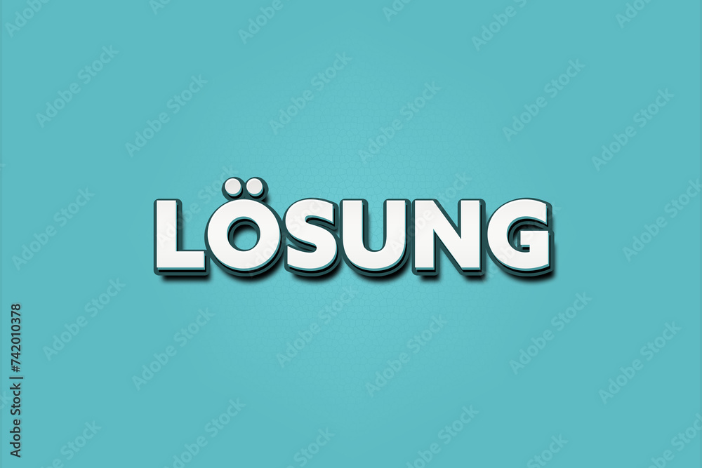 Obraz premium Loesung. Eine schwarze Tafel mit weissem Text. Illustration mit Grunge Textstil.