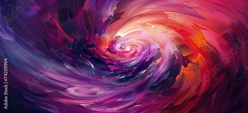 a colorful abstract picture in the style of violet and red Generative AI