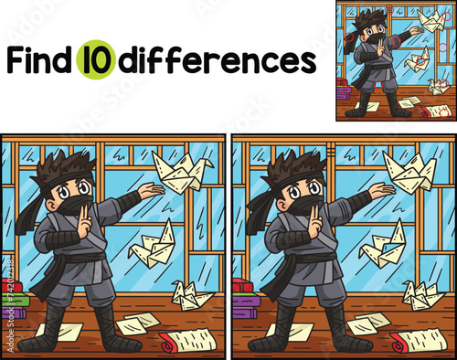 Ninja with an Origami Find The Differences