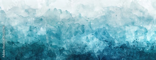 Underwater Effect Abstract Wallpaper: Translucent Layers of Watercolor in Ocean Blues and Greens with Shimmering Depth Particles