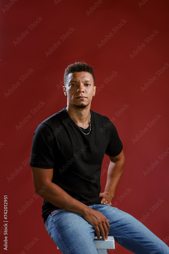 Portrait young African man with sensual look