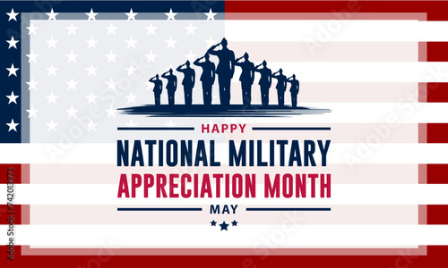 Happy National Military Appreciation Month Background Vector Illustration