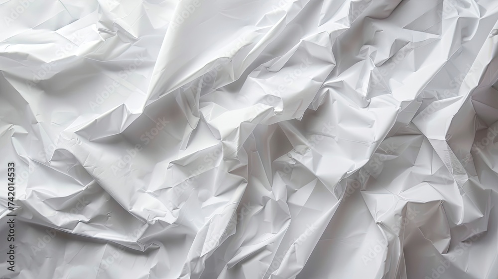 White Paper Texture background. Crumpled white paper abstract shape background with space paper for text - generative ai White Paper Texture background. Crumpled white paper abstract shape background with space paper for text - generative ai