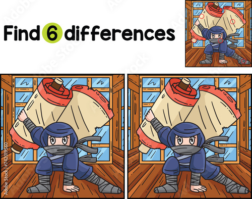 Ninja with Jutsu Scroll Find The Differences