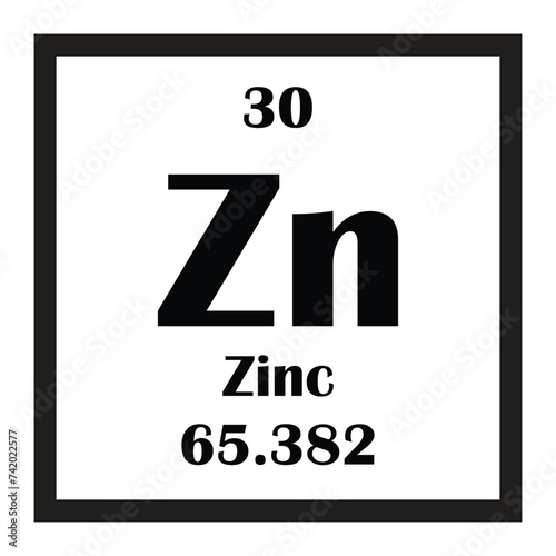 Zinc chemical element icon Zinc chemical element icon vector illustration designn photo