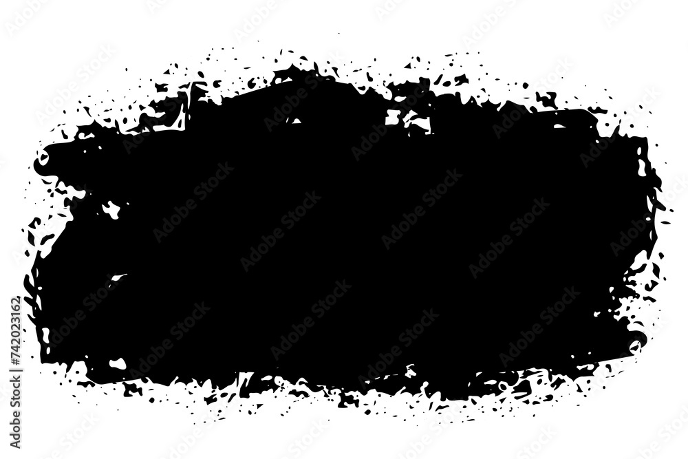 Ink splat overlaid by dots in black and white.