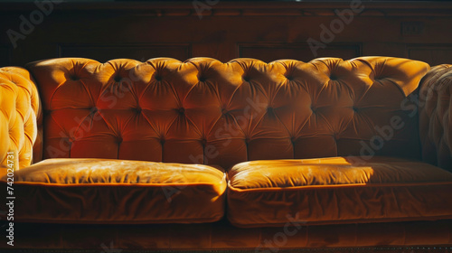  Velvet couch with cushions