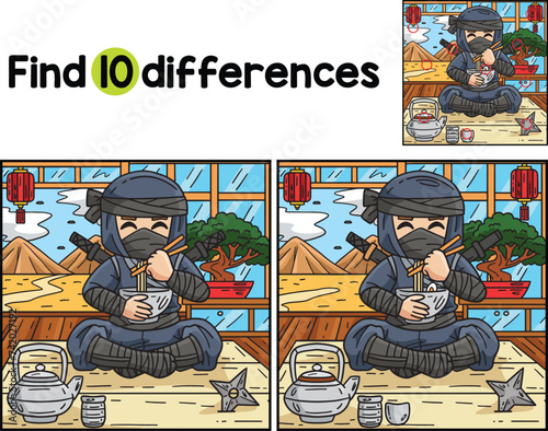 Ninja Eating Ramen Find The Differences