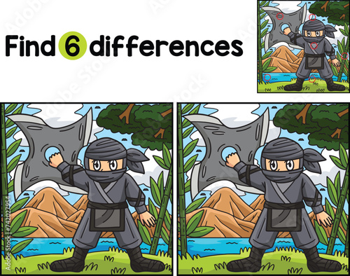 Ninja with Huge Shuriken Find The Differences
