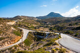 Mountain road to beautiful Firopotamos village, Milos island, Cyclades, Greece
