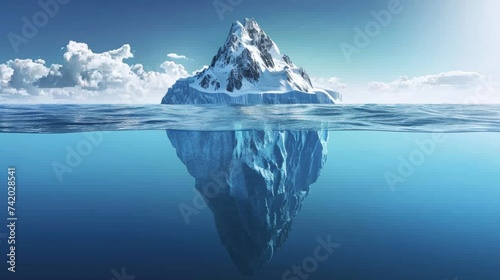 Iceberg Floating in Cold Arctic Water