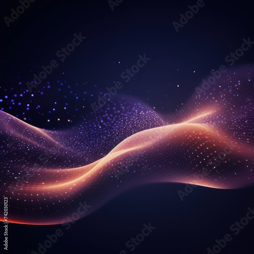 Abstract Waving Tan and lilac Particle Technology Background Design