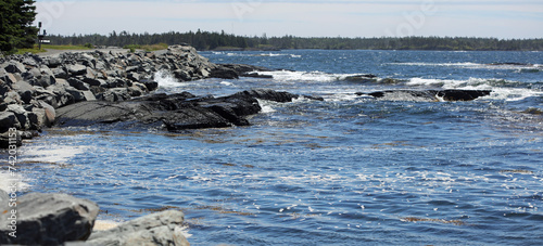 An ocean town of Blue Rocks Nova Scotia.