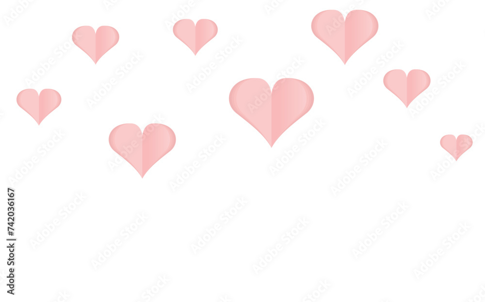 illustration of hearts on white background, love