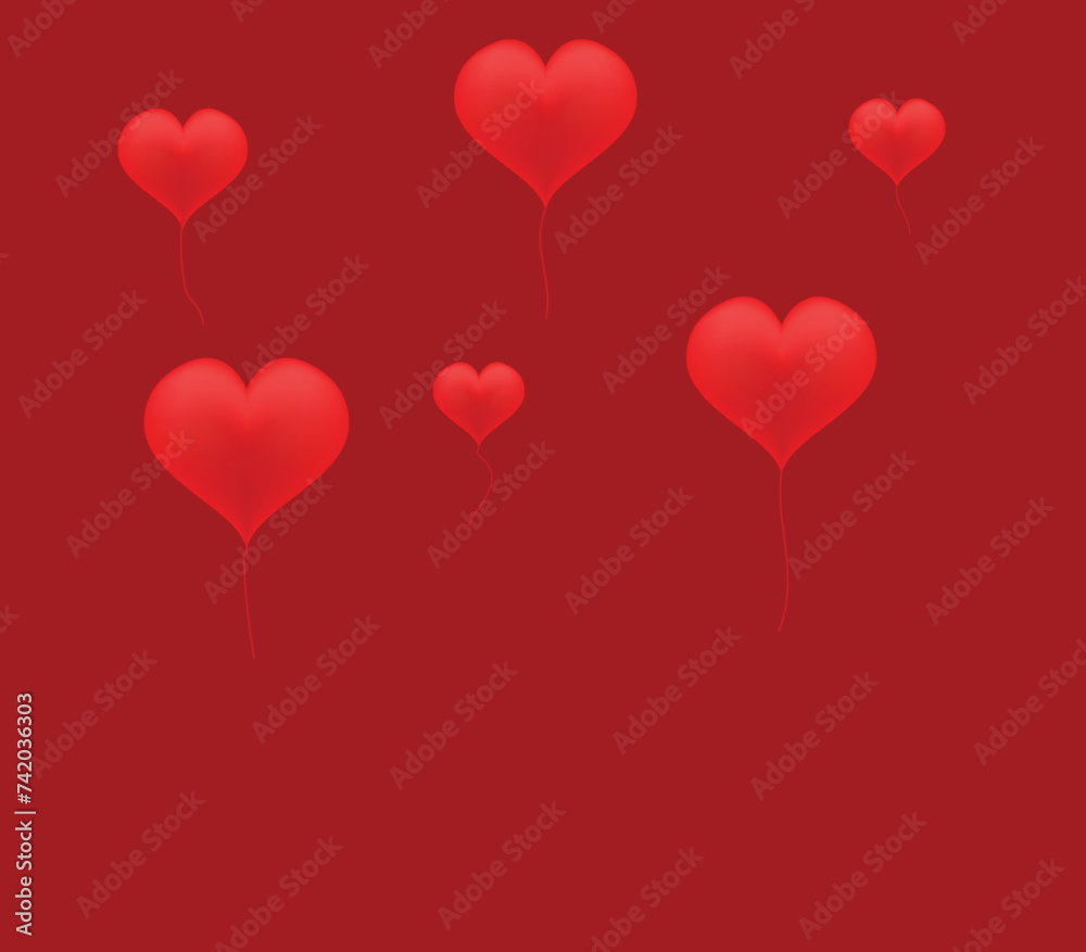 heart illustration on red background, love