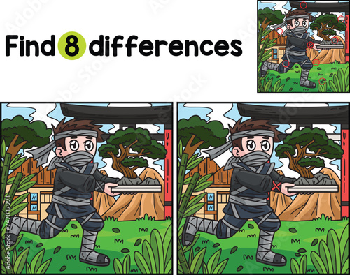 Ninja Carrying Bonsai Find The Differences
