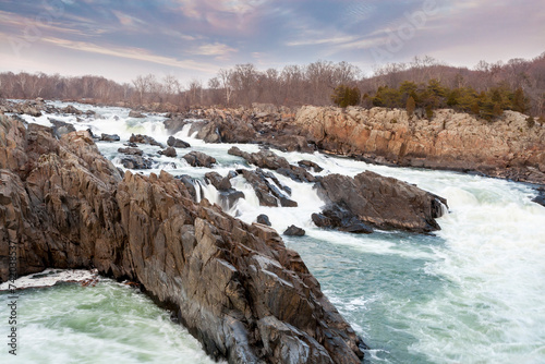 Whitewater rapids on the Potomac River at Great Falls Park, VA photo