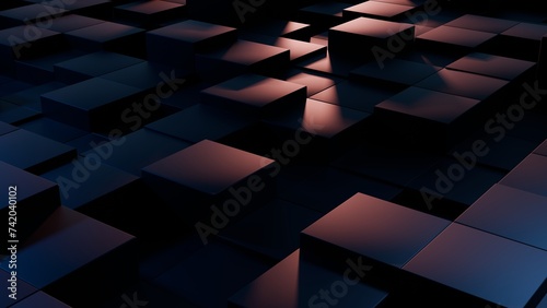 Abstrack geometrick black background. 3d rendering	 photo