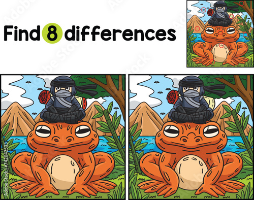 Ninja on a Huge Frog Find The Differences