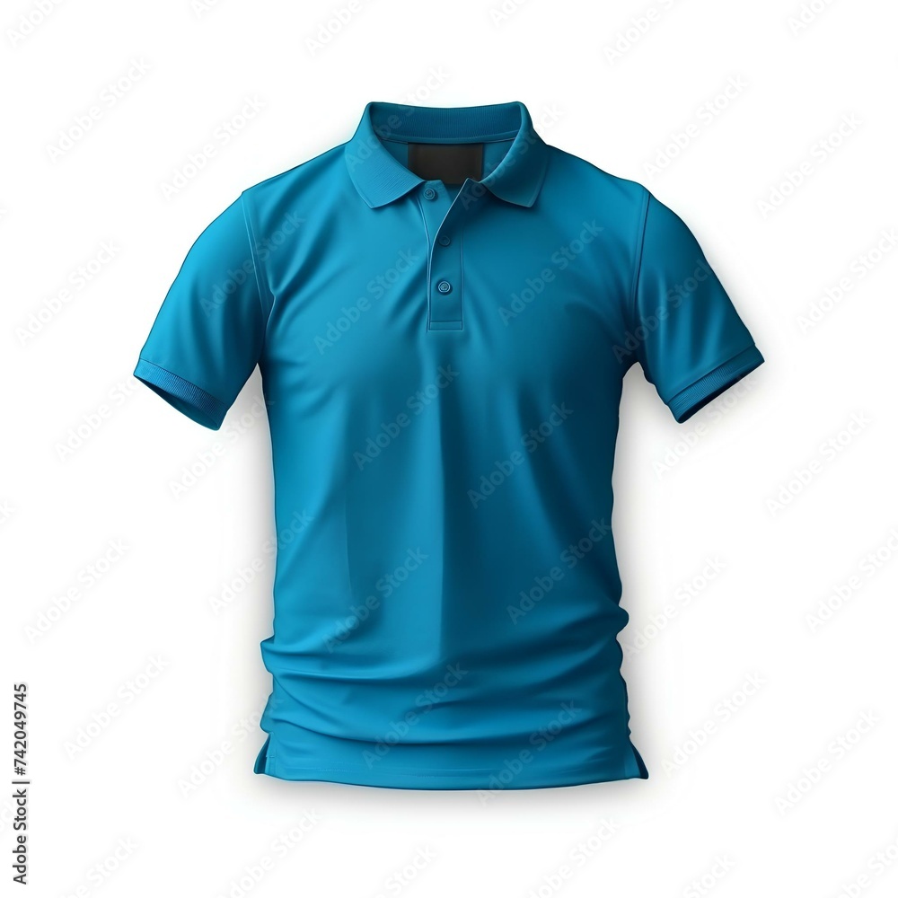 Mockup, blue men's t-shirt on a white background, to illustrate