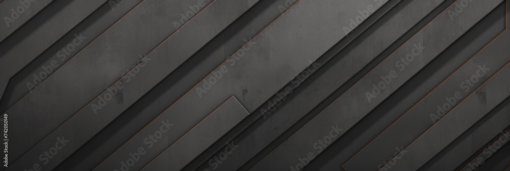 Dark Gray grunge stripes abstract banner design. Geometric tech background. Vector illustration - obrazy, fototapety, plakaty 
